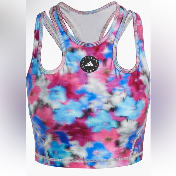 NWT adidas by Stella McCartney PR Printed Crop Tank size L - Picture 1 of 9